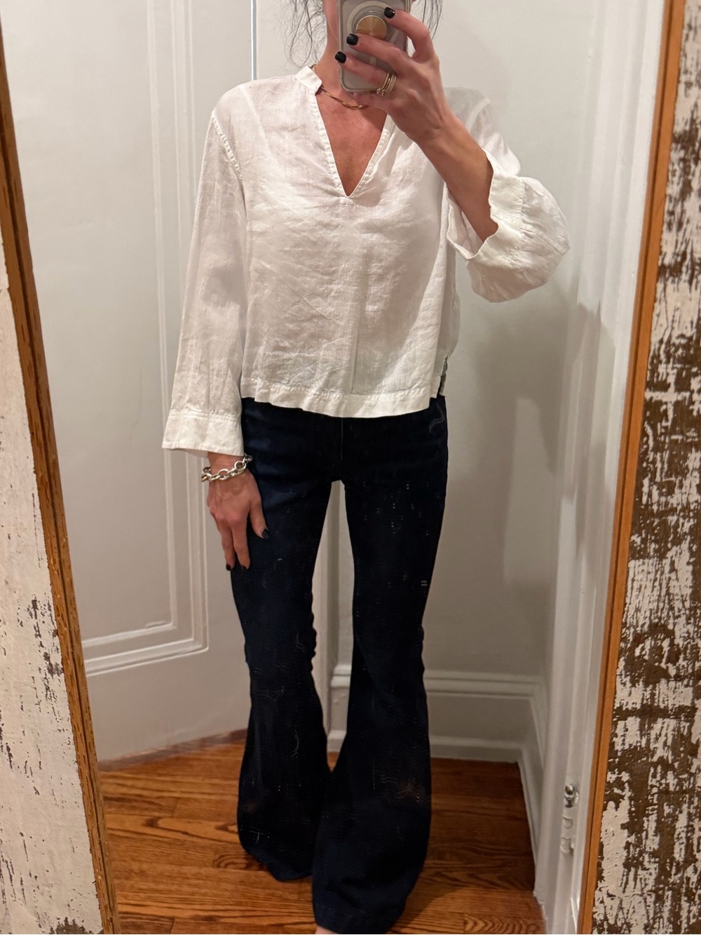 Polo by Ralph Lauren White V-Neck Linen Tunic